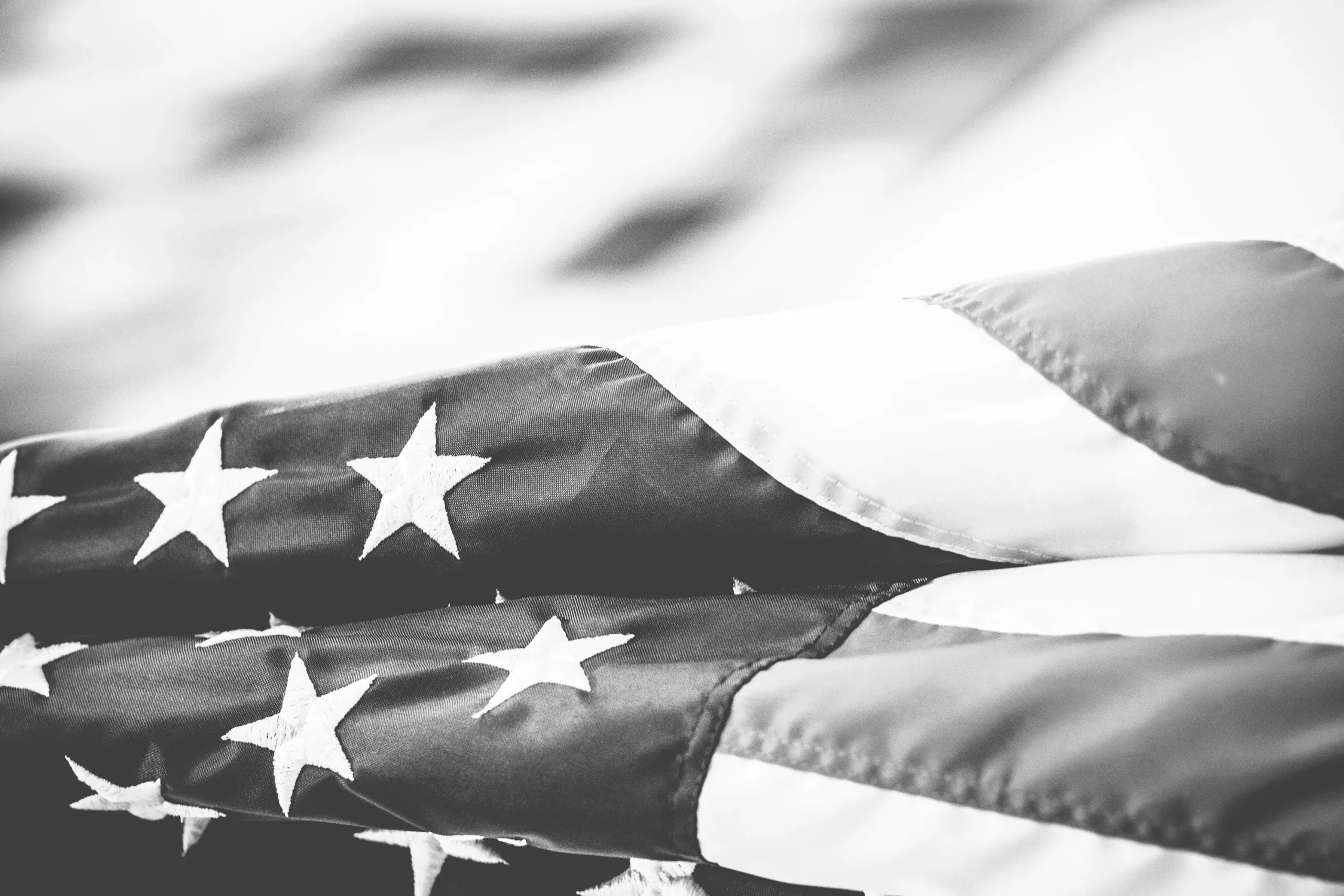 Fahne der USA in schwarz weiß